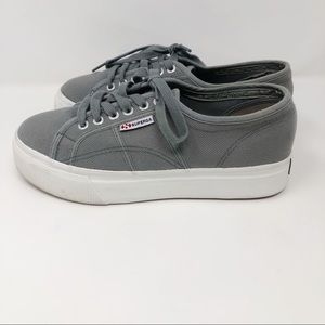 Superga 2790 platform Sneaker Gray Canvas 41